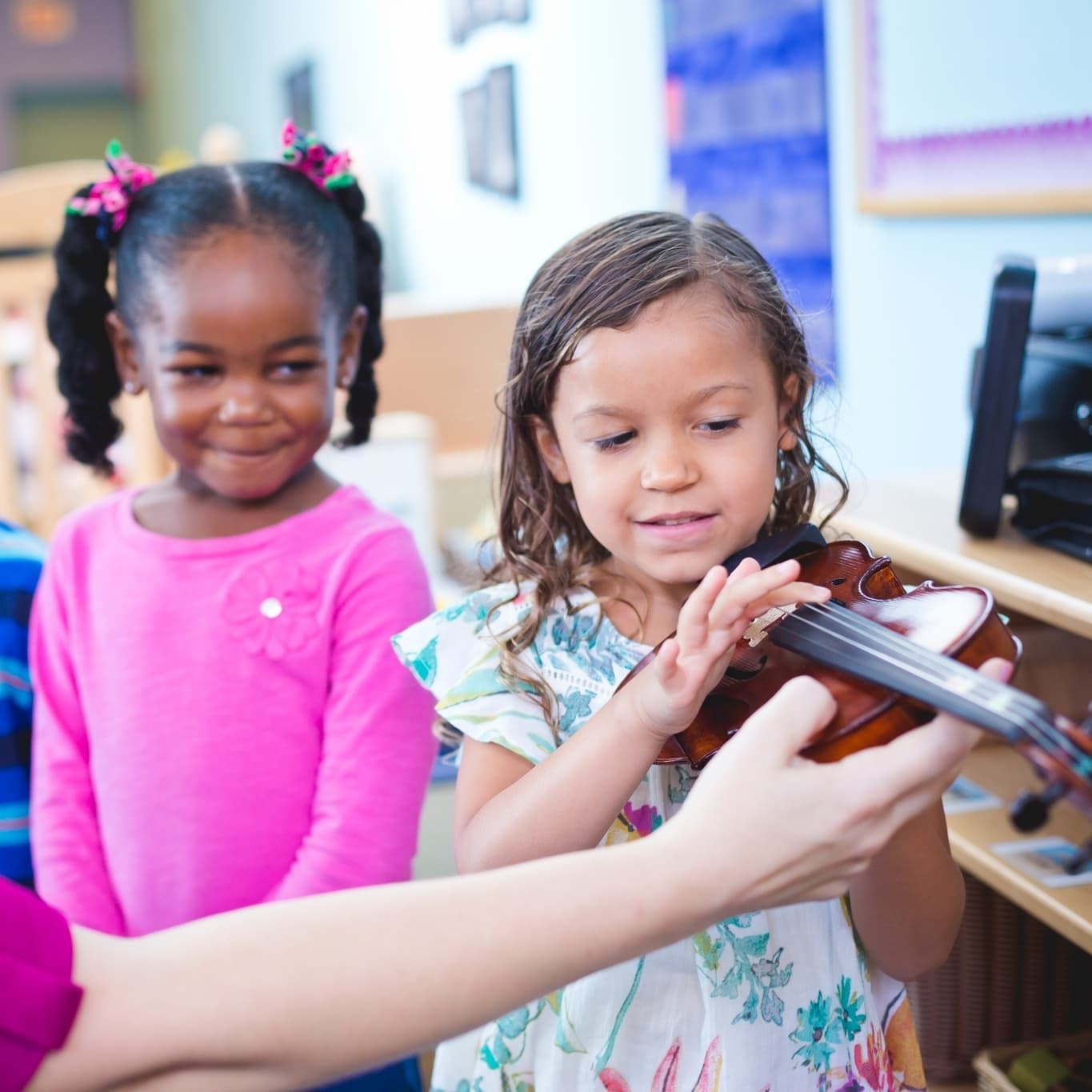 student playing the violin