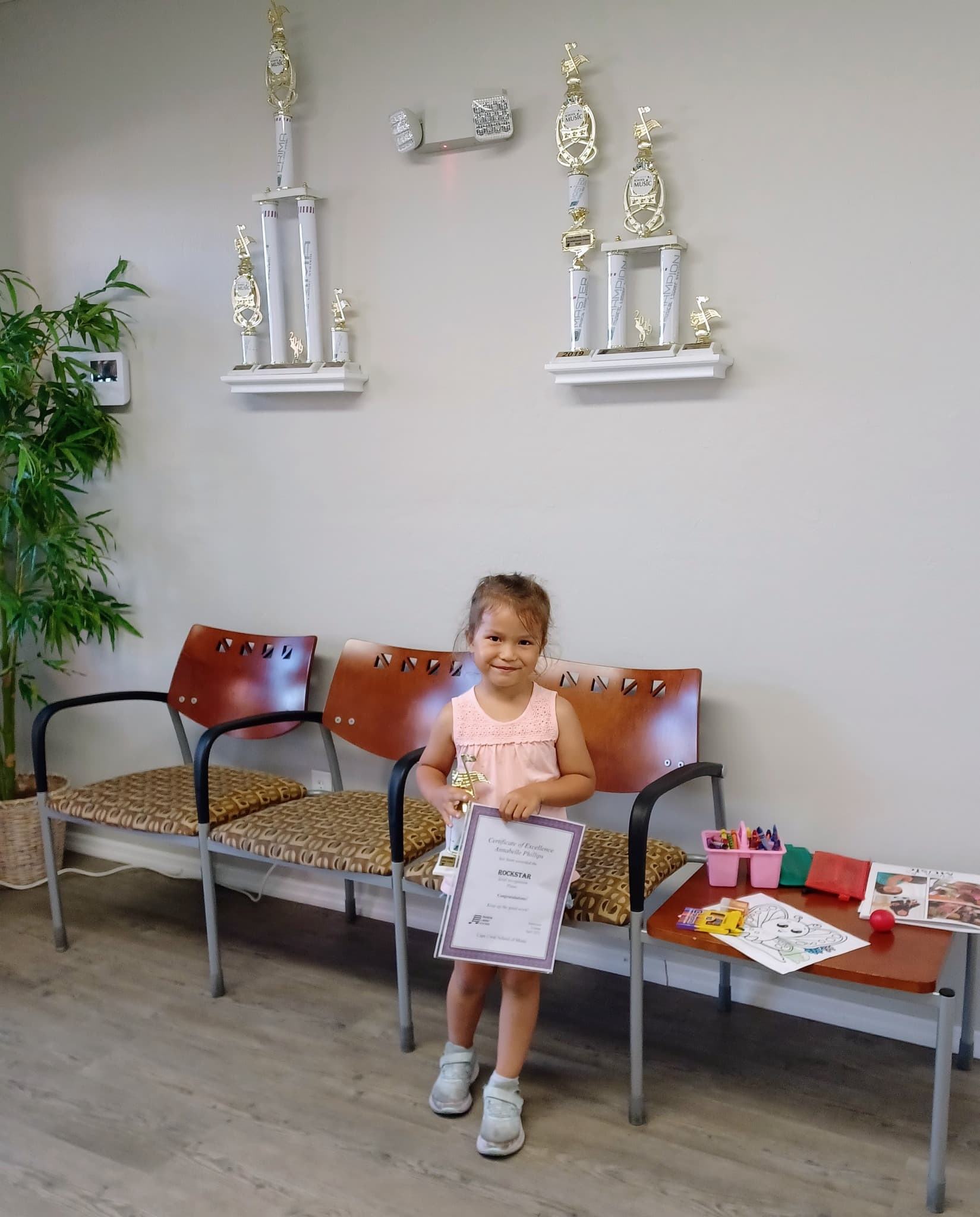 cape coral school of music student receiving an award