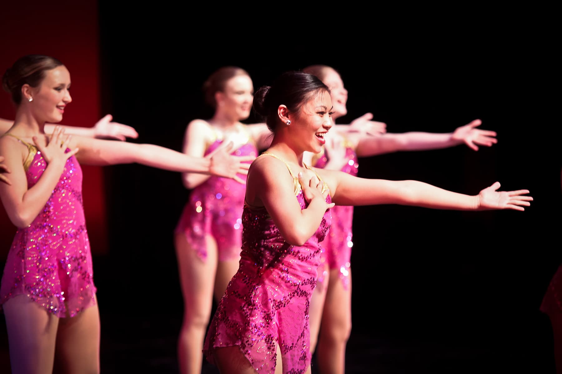 Teen dance students on the stage
