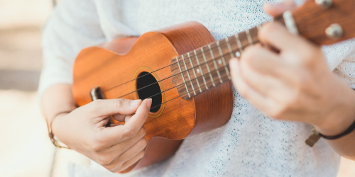 playing the ukulele