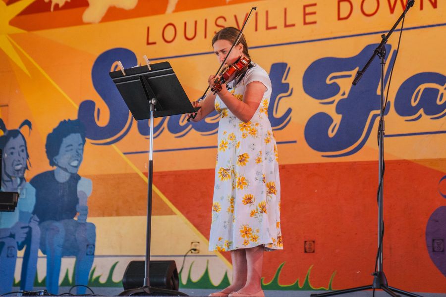 violin student performing