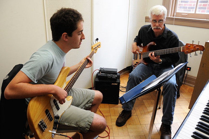 bass instructor and his student