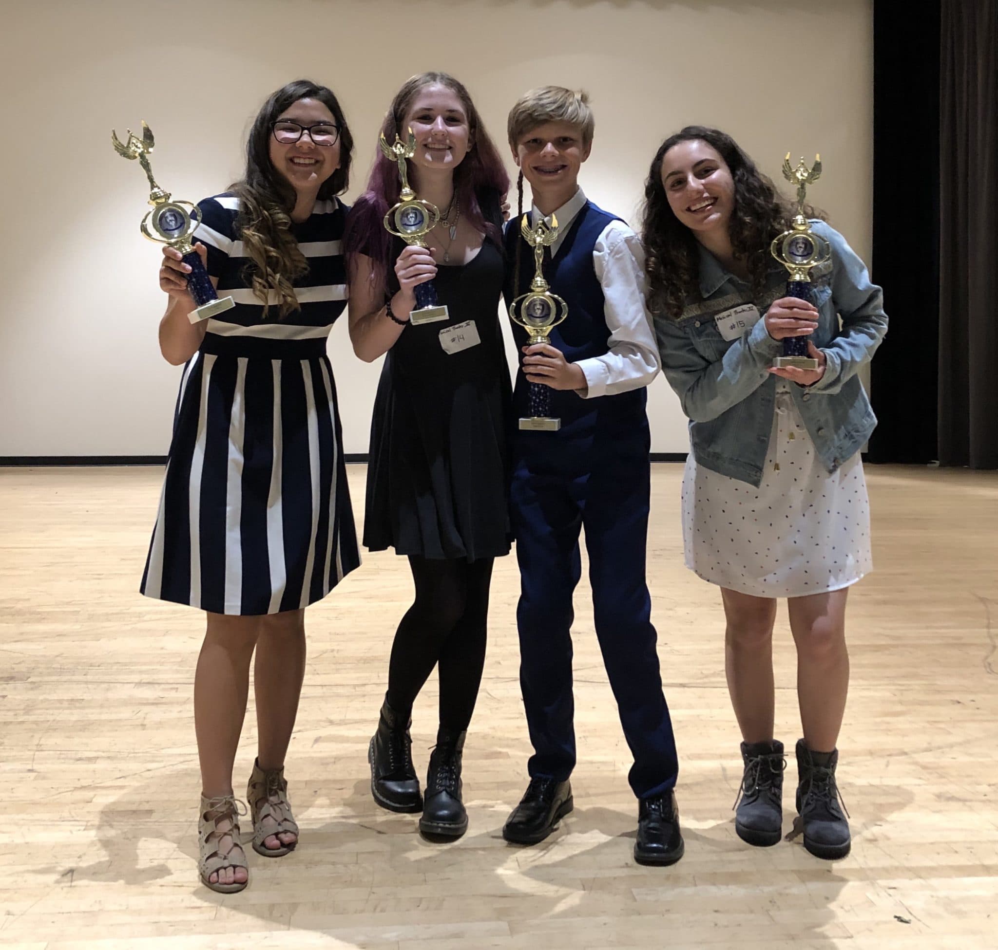 glee students with trophies