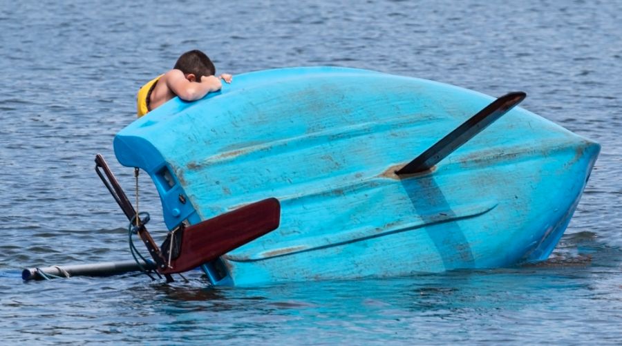 capsized boat