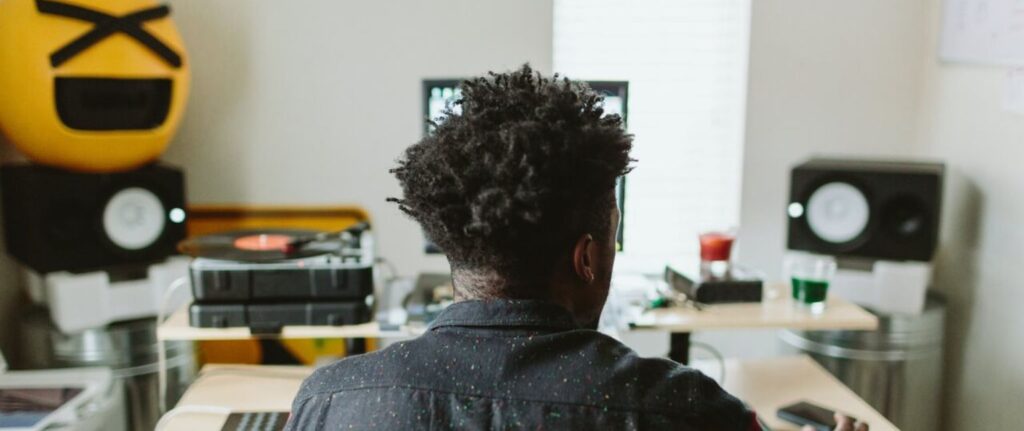 musicians making music on the computer