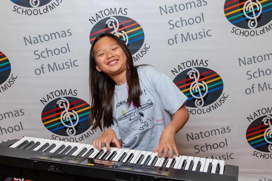 student playing keyboard