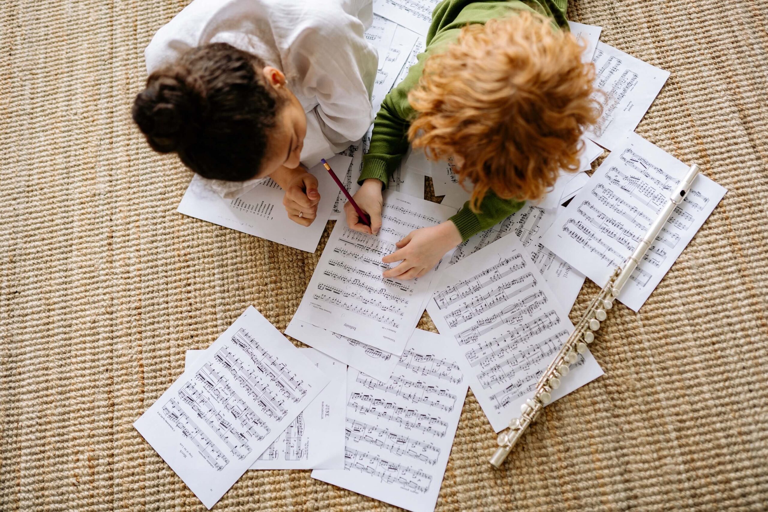 Woodwind teacher teaching woodwind to the young kid Pleasanton CA