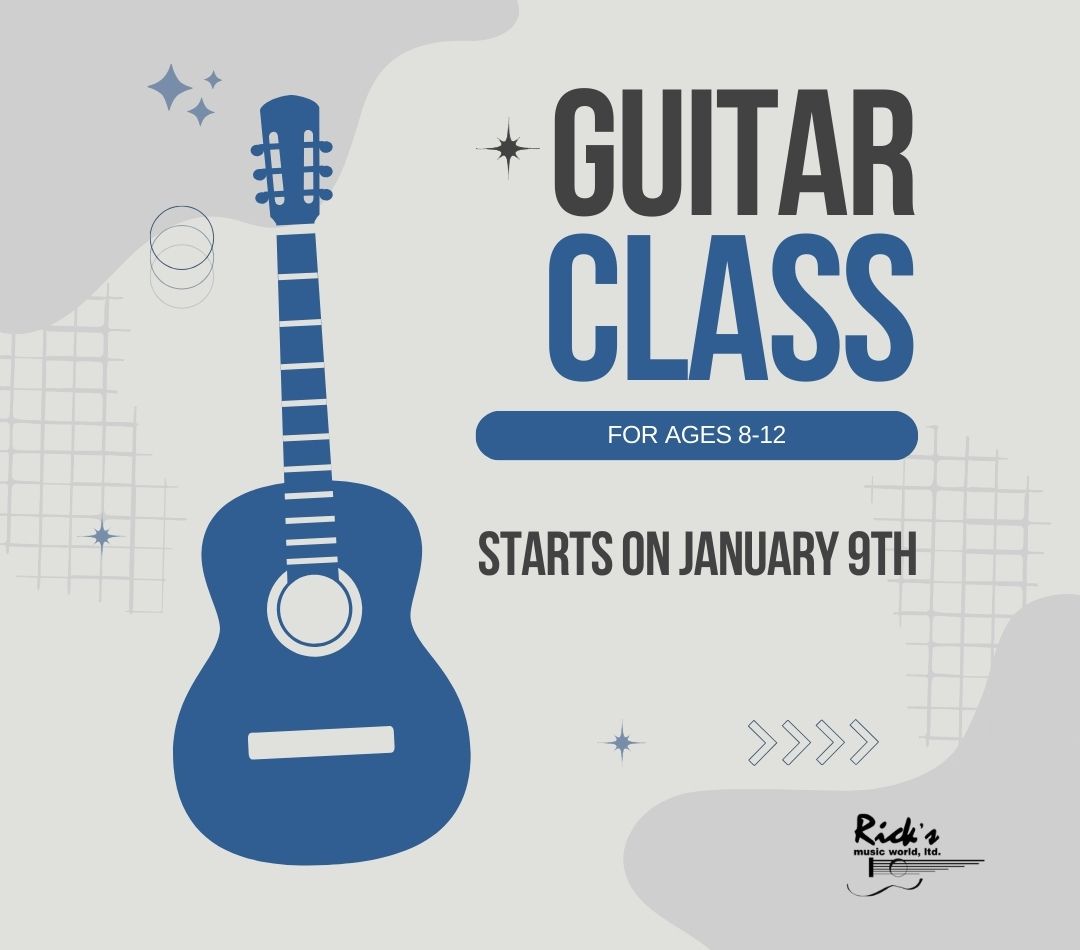 Intro to Guitar – Class for Ages 8-12 starts January 9th!