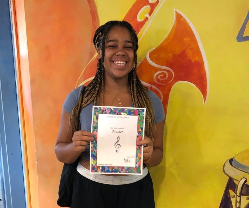 rick's music student with a certificaton