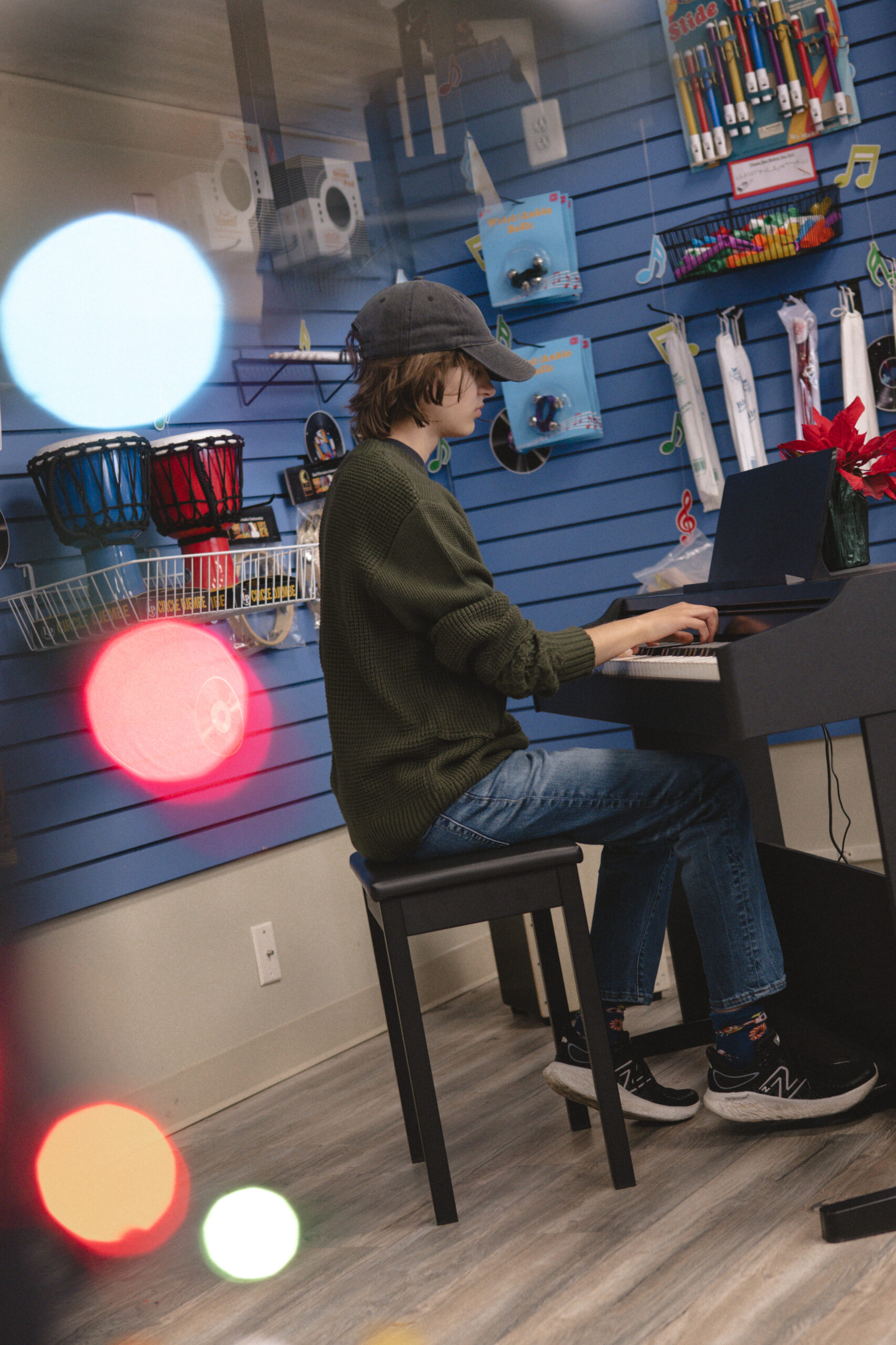 student playing piano w: vignette