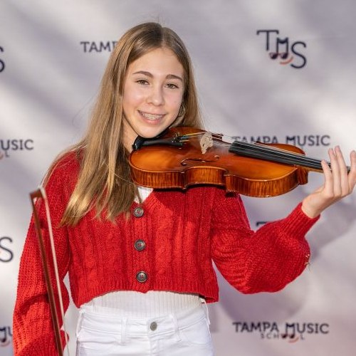 tampa music school student with violin