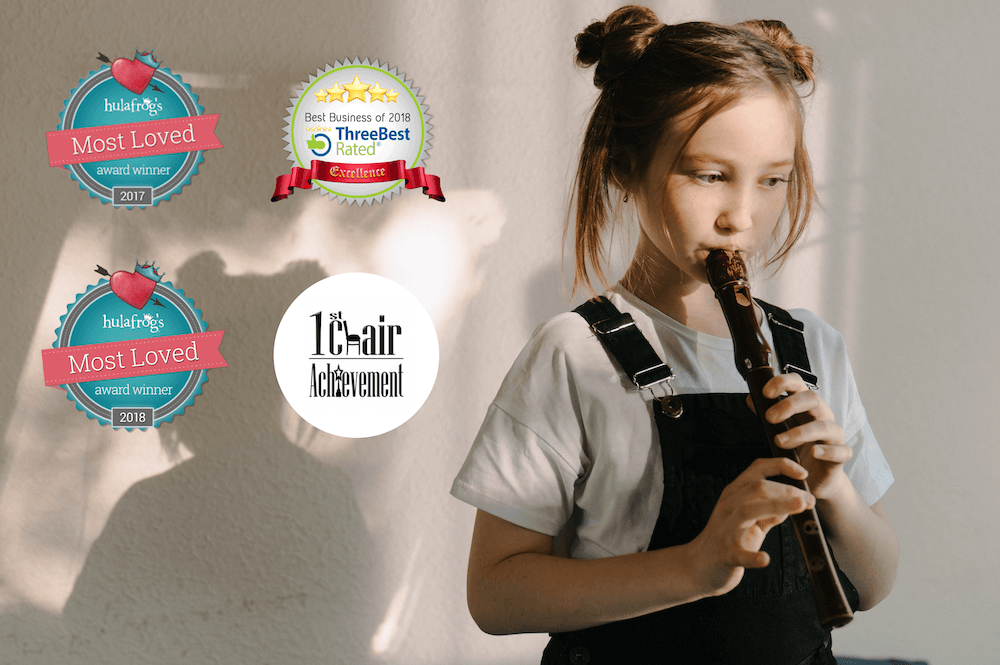 young student learning to play the flute Tampa FL