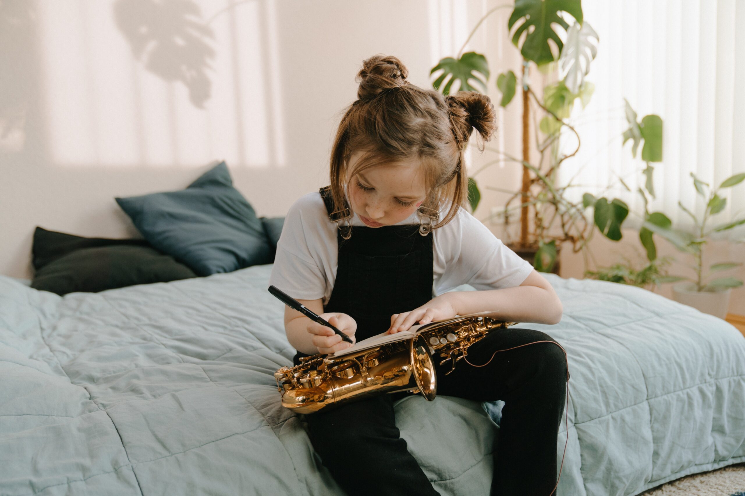 student learning to play the saxophone at home Tampa FL