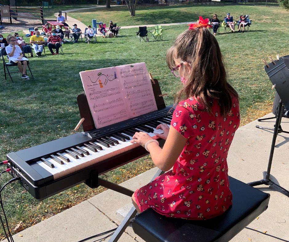 Student playing Piano