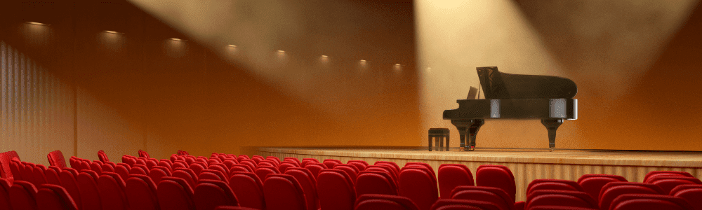 grand piano on a stage