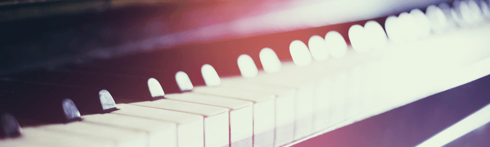 piano keys in the light