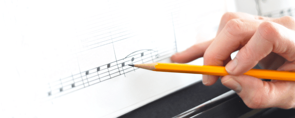writing musical notes