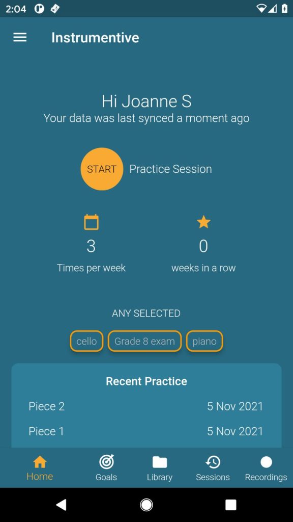 instrumentive app session interface
