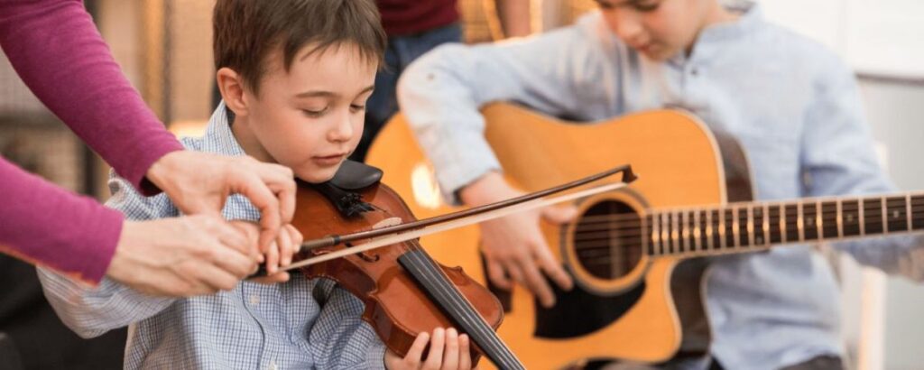 student playing the violin