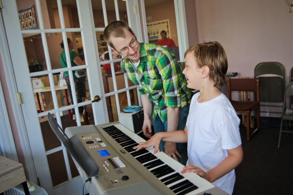 A weighted keyboard is a great option for students getting started with piano lessons!