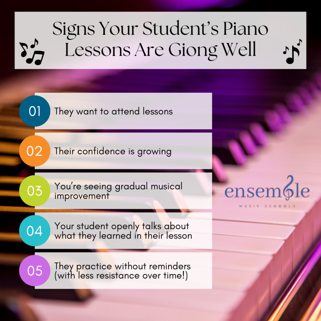 Check in with your child regularly to see how their piano lessons are going!